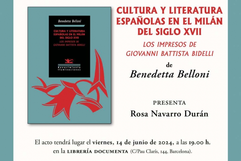 'Cultura y Literatura españolas en el Milán del siglo XVII' en Barcelona