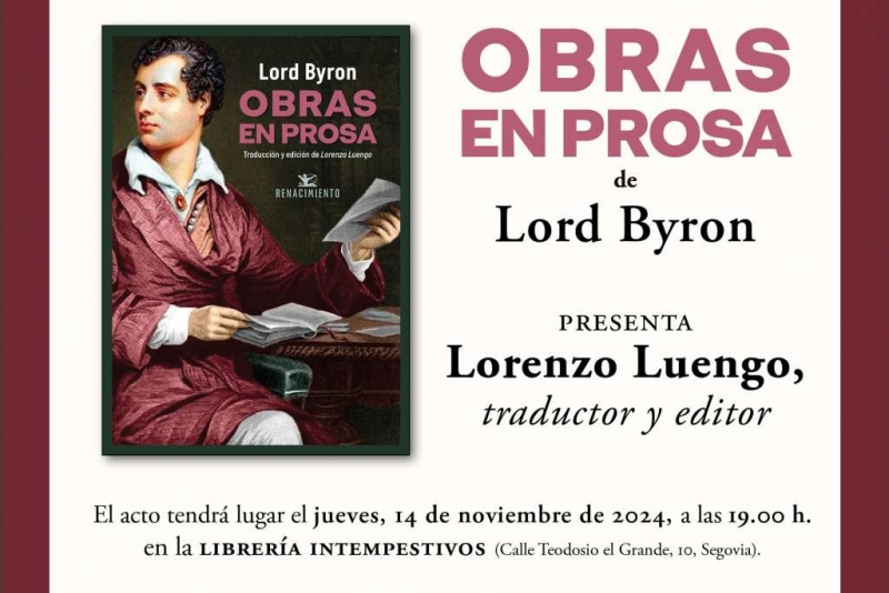 Presentación de 'Obras en prosa' de Lord Byron en Segovia